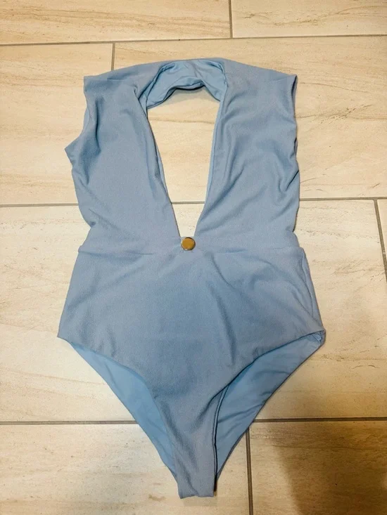Revel Rey emery one piece swimsuit in blue fog size small - Picture 4 of 6